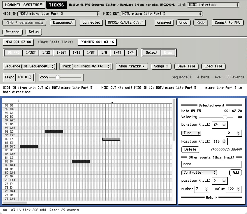 Tick96 running on macOS